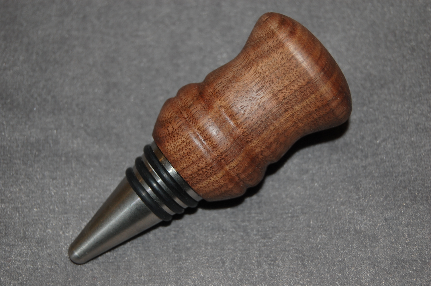 Bubinga SS Bottle Stopper