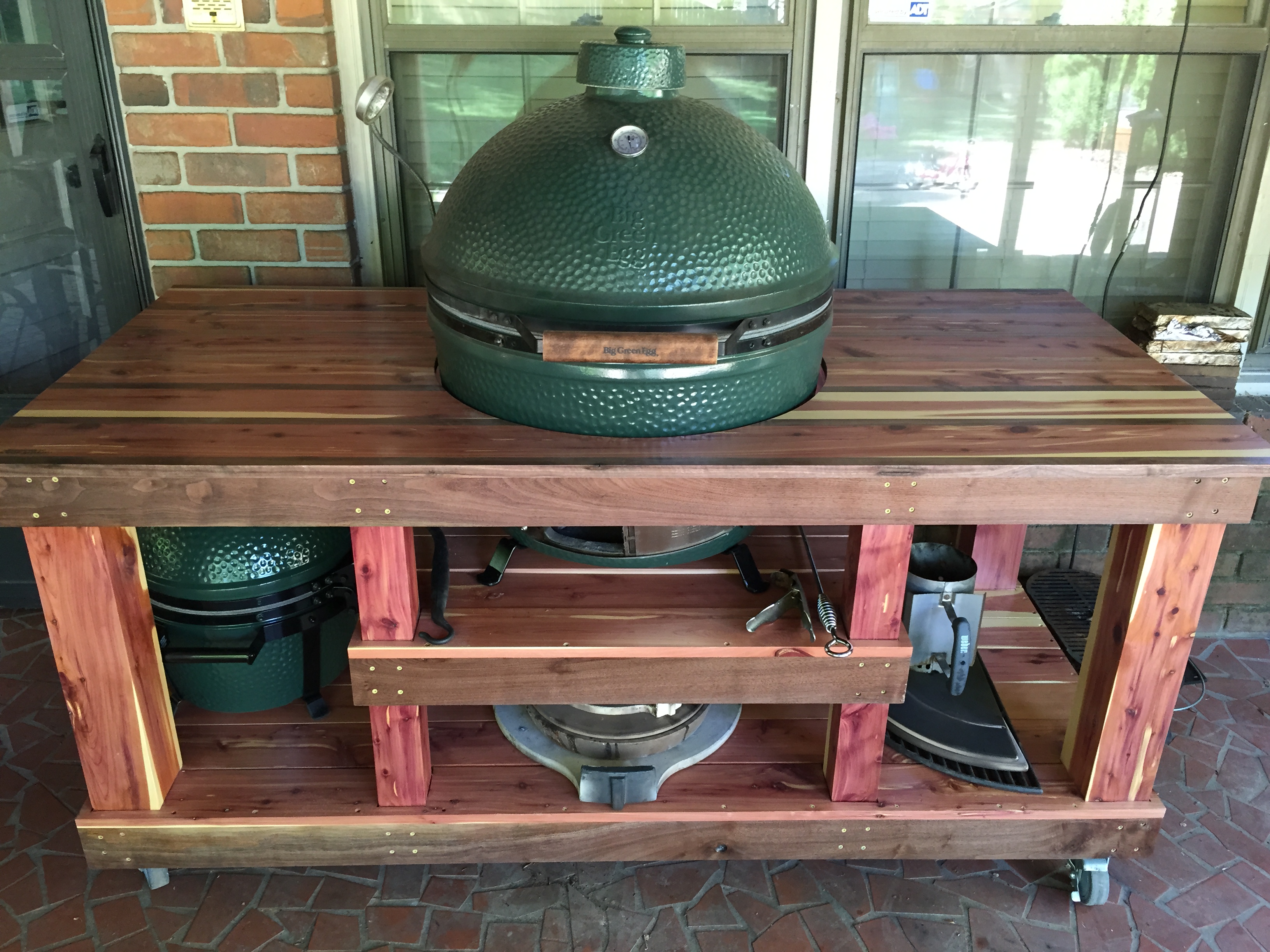 Cedar and Walnut Green Egg Table